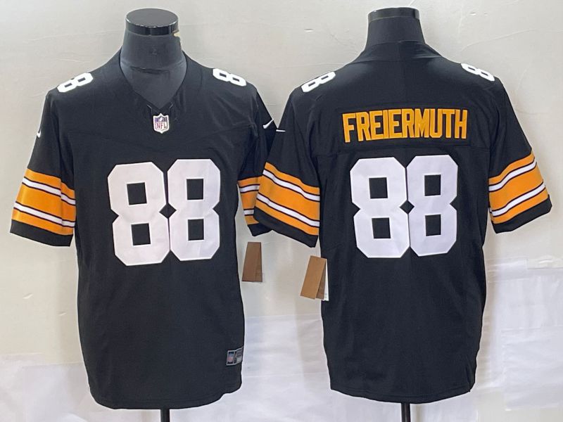 Men Pittsburgh Steelers 88 Freiermuth Black 2023 Nike Vapor Limited NFL Jersey